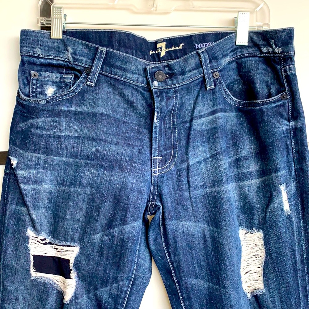 7 For All Mankind distressed straight jeans